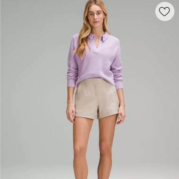 Lululemon Collared Merino Wool-Blend Sweater XL Lilac